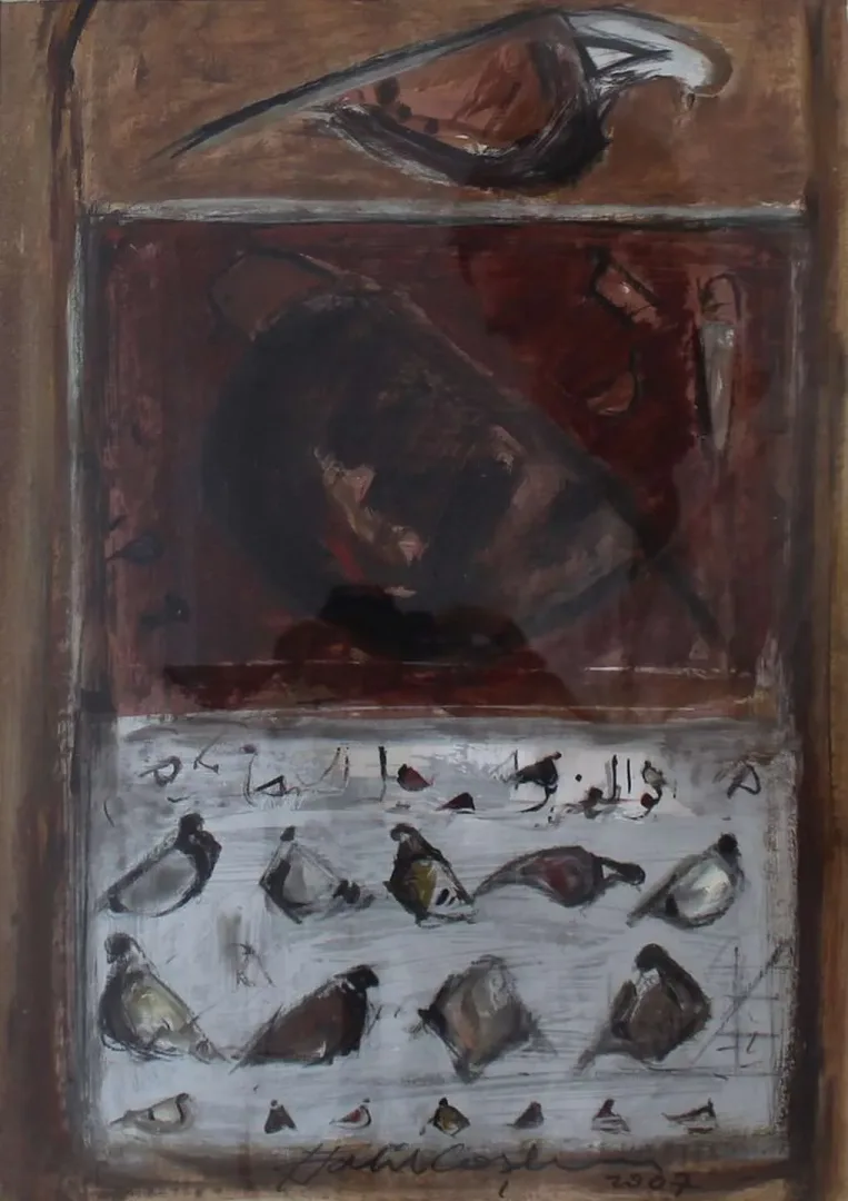 HALİL COŞKUN — 2007 Bu eser HALİL COŞKUN tarafından 2007 yılında 39x27 cm ölçülerinde Kağıt üzeri yağlı boya tekniği ile yapılmıştır.
