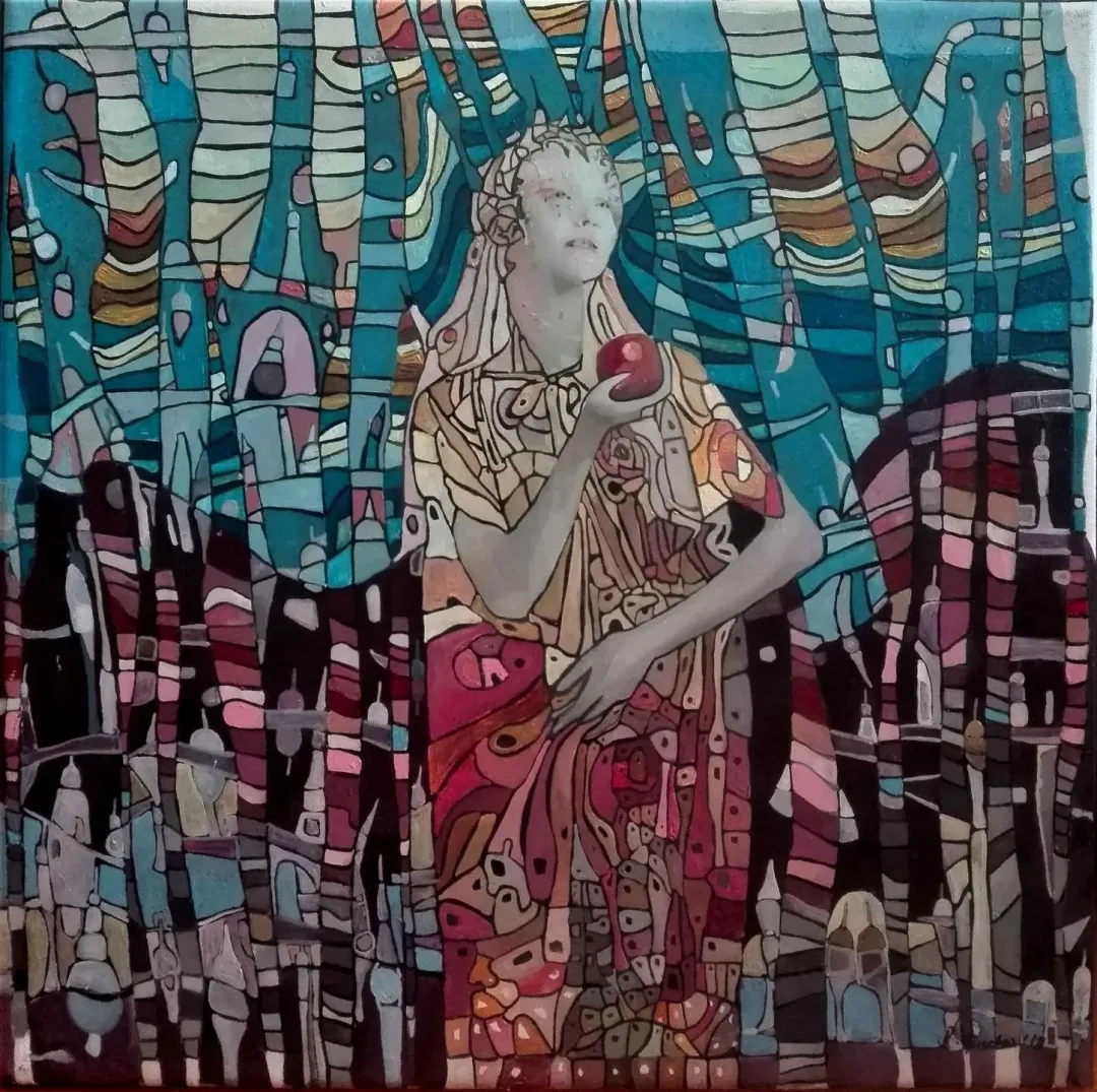 BİNNUR YÜCEBAŞ RUOCCO — 2019 Bu eser BİNNUR YÜCEBAŞ RUOCCO tarafından 2019 yılında 40x40 cm ölçülerinde Tuval üzeri yağlı boya tekniği ile yapılmıştır.