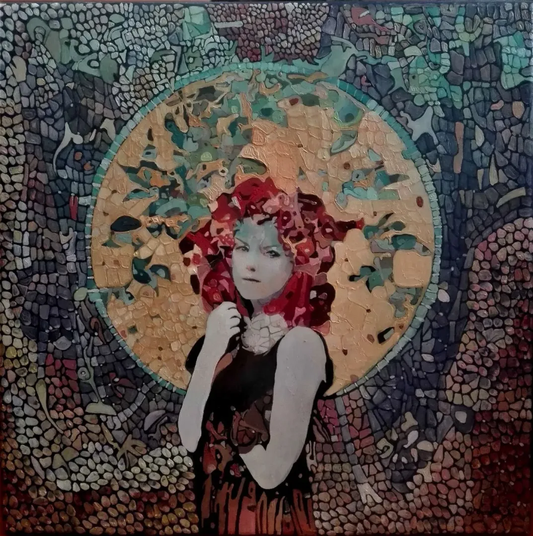 BİNNUR YÜCEBAŞ RUOCCO — 2019 Bu eser BİNNUR YÜCEBAŞ RUOCCO tarafından 2019 yılında 40x40 cm ölçülerinde Tuval üzeri yağlı boya tekniği ile yapılmıştır.