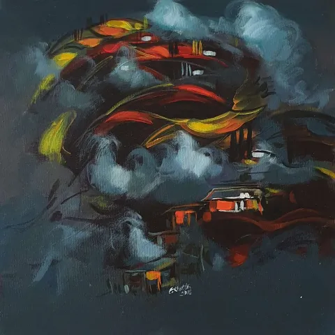 Bu eser EKREM KUTLU tarafından 2018 yılında 40x40 cm ölçülerinde Tuval üzeri yağlı boya tekniği ile yapılmıştır.