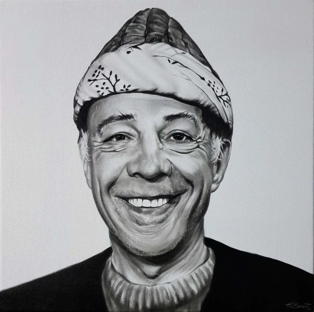 "Yeşilçam Serisi- Münir Özkul" eseri HASAN BASRİ İNAN tarafından 2019 yılında 40x40 cm ölçülerinde Tuval üzeri yağlı boya tekniği ile yapılmıştır.