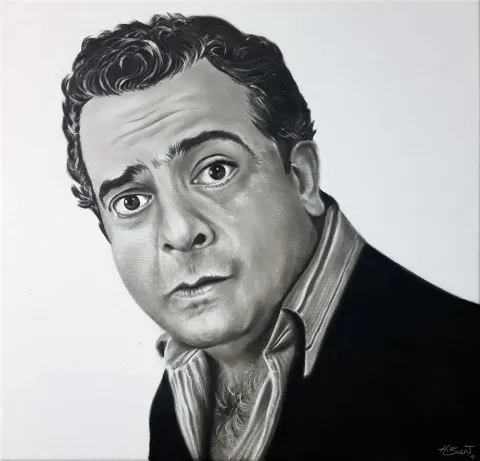 HASAN BASRİ İNAN — “Yeşilçam Serisi- Zeki Alasya”, 2019 "Yeşilçam Serisi- Zeki Alasya" eseri HASAN BASRİ İNAN tarafından 2019 yılında 40x40 cm ölçülerinde Tuval üzeri yağlı boya tekniği ile yapılmıştır.