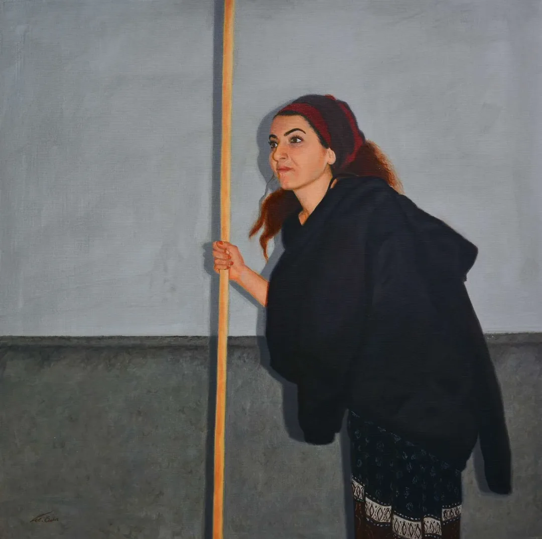 MEDİNE ÖZEN — 2018 Bu eser MEDİNE ÖZEN tarafından 2018 yılında 45x45 cm ölçülerinde Tuval üzeri yağlı boya tekniği ile yapılmıştır.