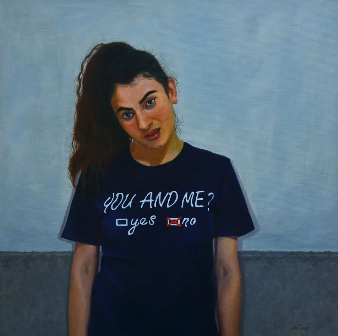 MEDİNE ÖZEN — 2018 Bu eser MEDİNE ÖZEN tarafından 2018 yılında 45x45 cm ölçülerinde Tuval üzeri yağlı boya tekniği ile yapılmıştır.