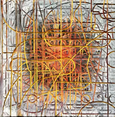 ALİ ERTUĞRUL KÜPELİ — 2019 Bu eser ALİ ERTUĞRUL KÜPELİ tarafından 2019 yılında 40x40 cm ölçülerinde MDF üzeri karışık teknik tekniği ile yapılmıştır.