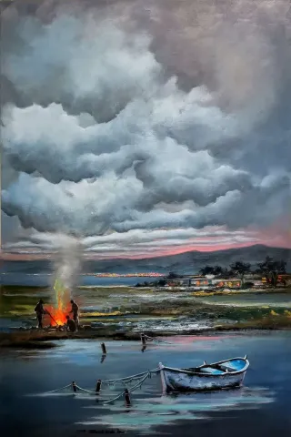 Bu eser MEHMET EMİN ÖZER tarafından 2019 yılında 60x40 cm ölçülerinde Tuval üzeri yağlı boya tekniği ile yapılmıştır.