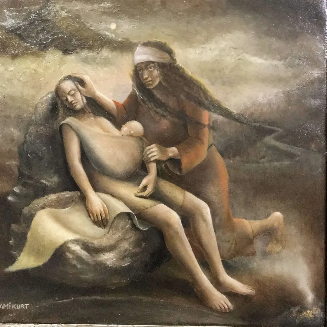 yakınlaştır "Albastı" eseri SAMİ KURT tarafından 2019 yılında 40x40 cm ölçülerinde Tuval üzeri yağlı boya tekniği ile yapılmıştır.