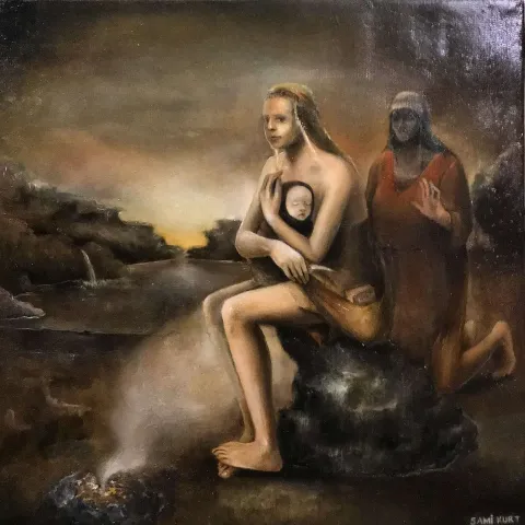 SAMİ KURT — “Alkarası”, 2019 "Alkarası" eseri SAMİ KURT tarafından 2019 yılında 40x40 cm ölçülerinde Tuval üzeri yağlı boya tekniği ile yapılmıştır.
