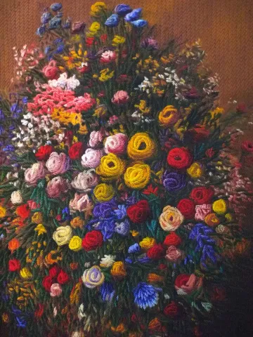 "Görsel Dokunuşlar" eseri AHMET YEŞİL tarafından 2019 yılında 150x110 cm ölçülerinde Tuval üzeri yağlı boya tekniği ile yapılmıştır.