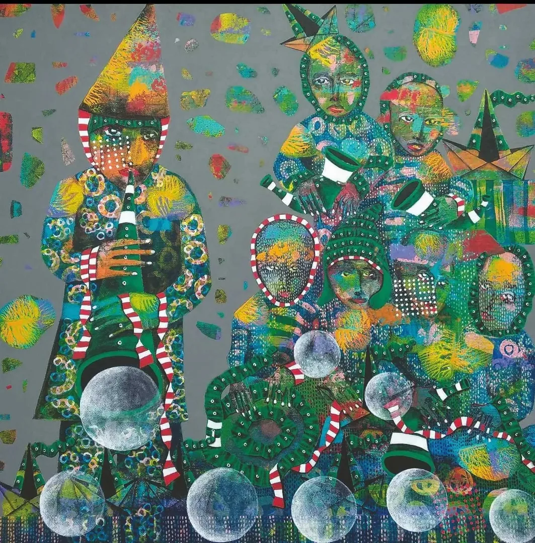 TAMER DERİCAN — “Untitled”, 2019 "İsimsiz" eseri TAMER DERİCAN tarafından 2019 yılında 60x60 cm ölçülerinde Tuval üzeri akrilik boya tekniği ile yapılmıştır.