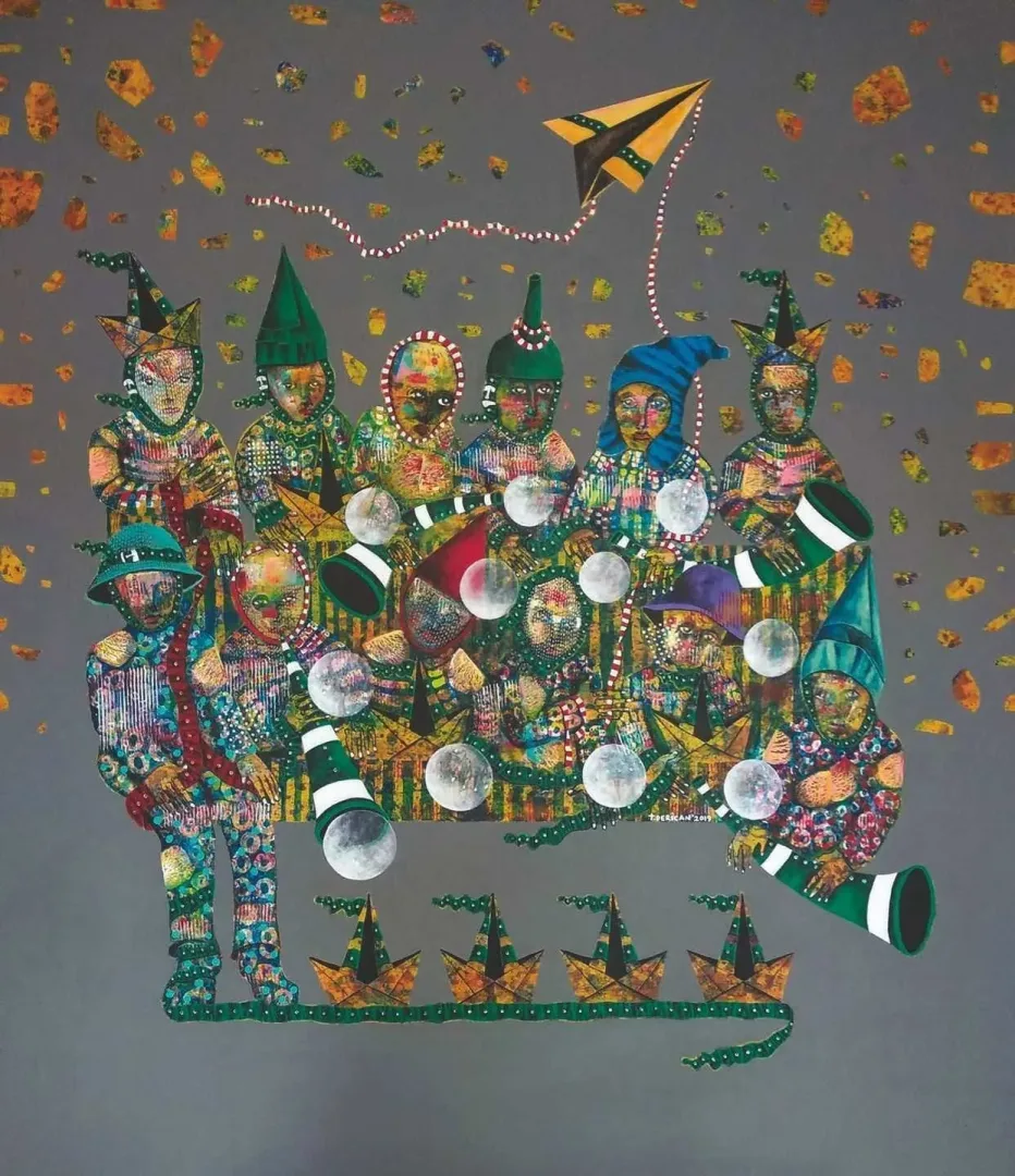 TAMER DERİCAN — “İsimsiz”, 2019 "İsimsiz" eseri TAMER DERİCAN tarafından 2019 yılında 150x120 cm ölçülerinde Tuval üzeri akrilik boya tekniği ile yapılmıştır.