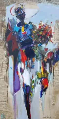 NURETTİN AKKAYA — “Untitled”, 2019 "İsimsiz" eseri NURETTİN AKKAYA tarafından 2019 yılında 140x70 cm ölçülerinde Tuval üzeri yağlı boya tekniği ile yapılmıştır.