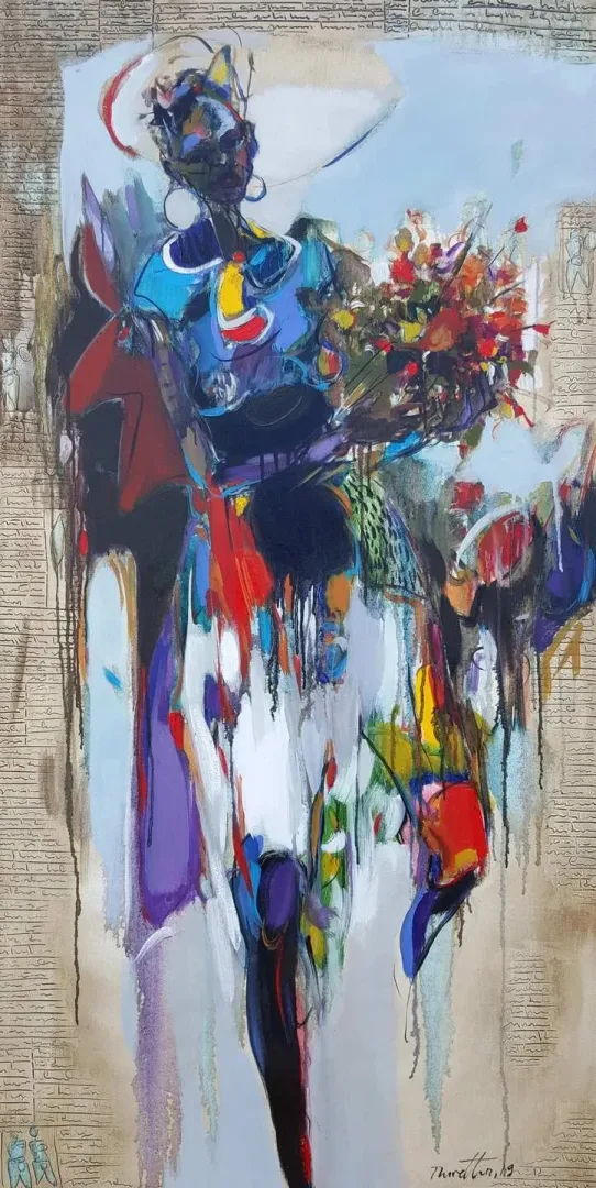 NURETTİN AKKAYA — “İsimsiz”, 2019 "İsimsiz" eseri NURETTİN AKKAYA tarafından 2019 yılında 140x70 cm ölçülerinde Tuval üzeri yağlı boya tekniği ile yapılmıştır.
