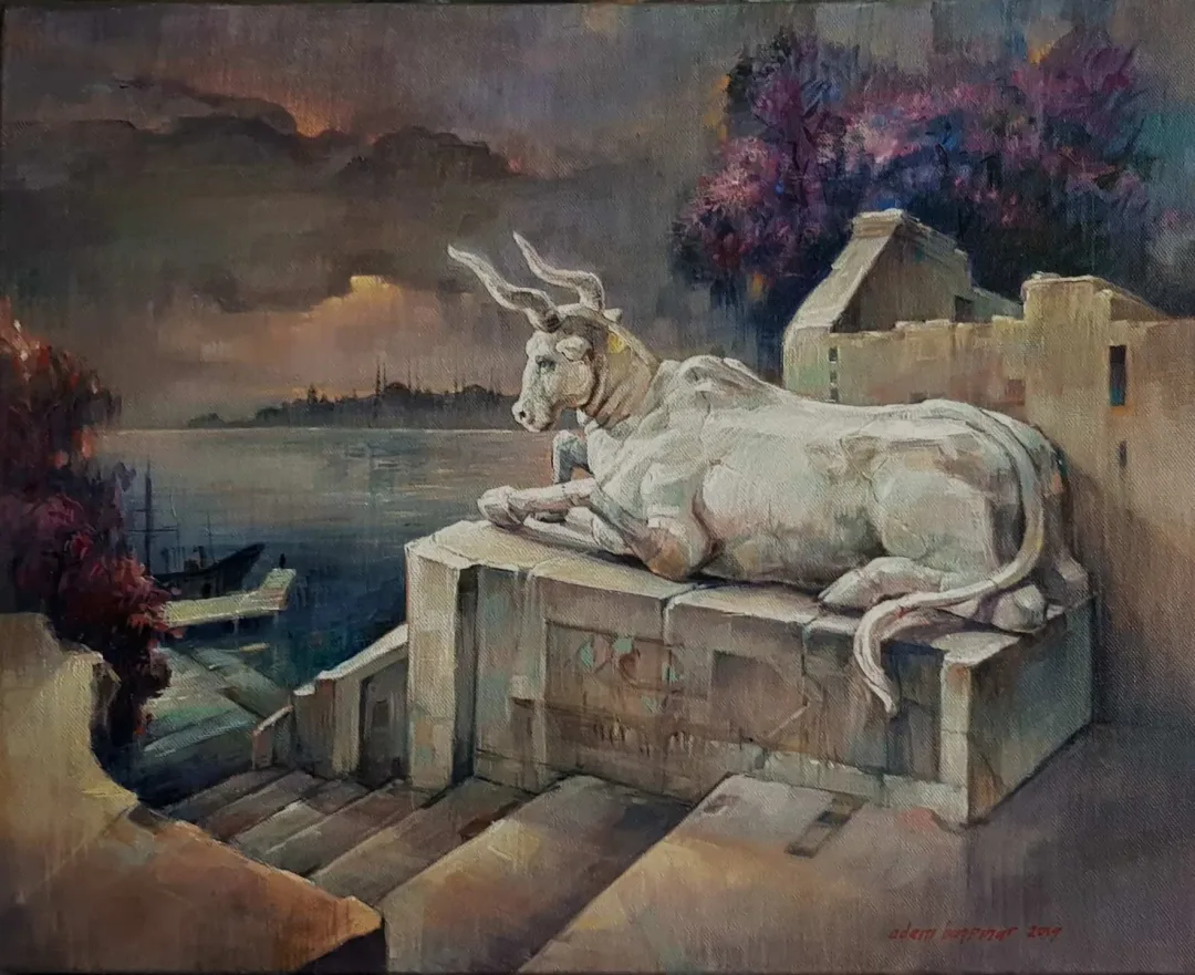 yakınlaştır "Bosphorus" eseri ADEM BAŞPINAR tarafından 2019 yılında 40x50 cm ölçülerinde Tuval üzeri akrilik boya tekniği ile yapılmıştır.