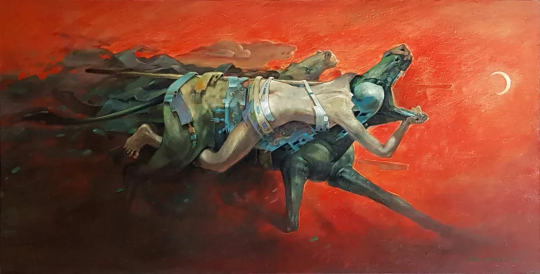 ADEM BAŞPINAR — “Seferi”, 2019 "Seferi" eseri ADEM BAŞPINAR tarafından 2019 yılında 70x140 cm ölçülerinde Tuval üzeri akrilik boya tekniği ile yapılmıştır.