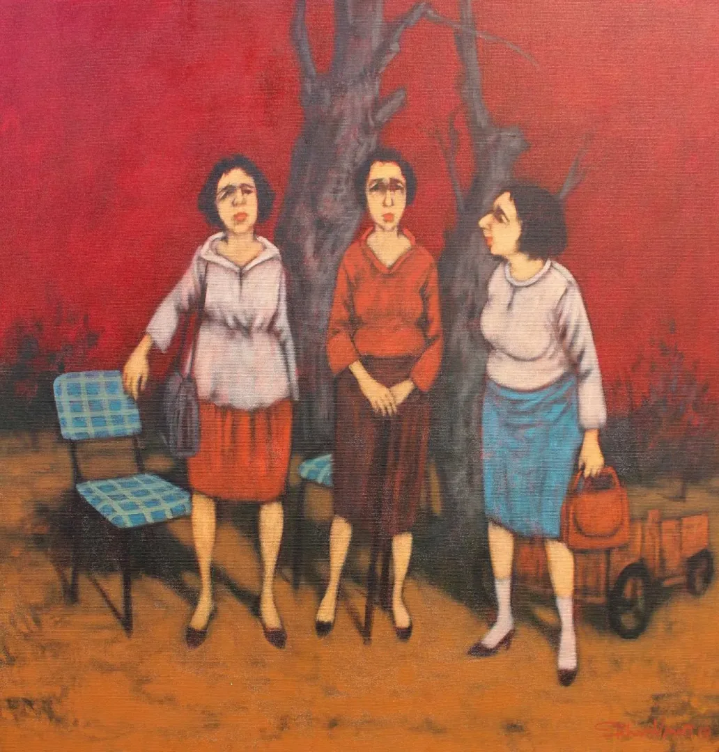 ORHAN UMUT — “İsimsiz”, 2019 "İsimsiz" eseri ORHAN UMUT tarafından 2019 yılında 60x60 cm ölçülerinde Tuval üzeri akrilik boya tekniği ile yapılmıştır.