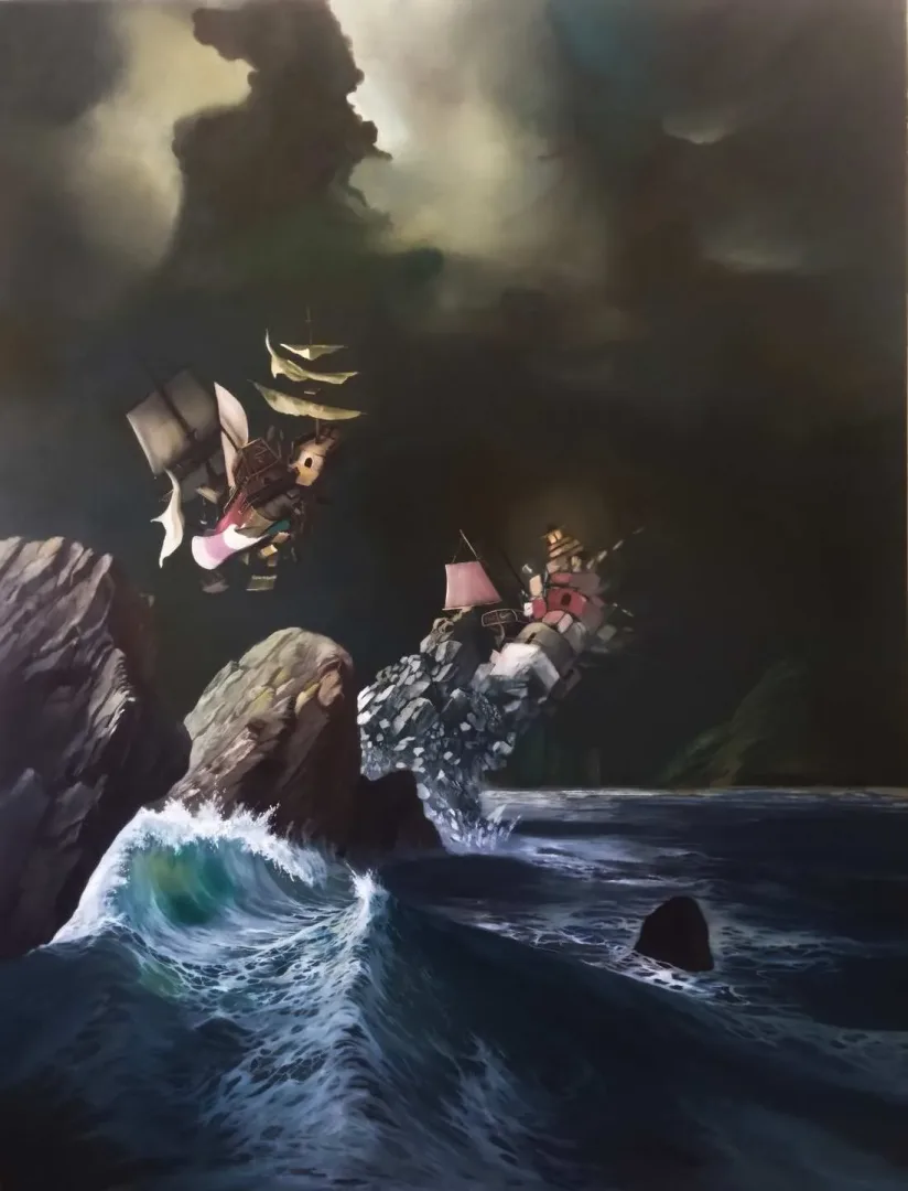 AĞIT UĞUR ULUDAĞ — “Benliğin Kaybı”, 2019 "Benliğin Kaybı" eseri AĞIT UĞUR ULUDAĞ tarafından 2019 yılında 170x135 cm ölçülerinde Tuval üzeri yağlı boya tekniği ile yapılmıştır.