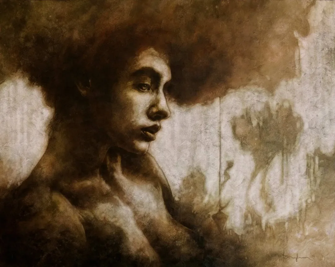 TALAT AYHAN — “İsimsiz”, 2019 "İsimsiz" eseri TALAT AYHAN tarafından 2019 yılında 73x92 cm ölçülerinde Tuval üzeri karışık teknik tekniği ile yapılmıştır.