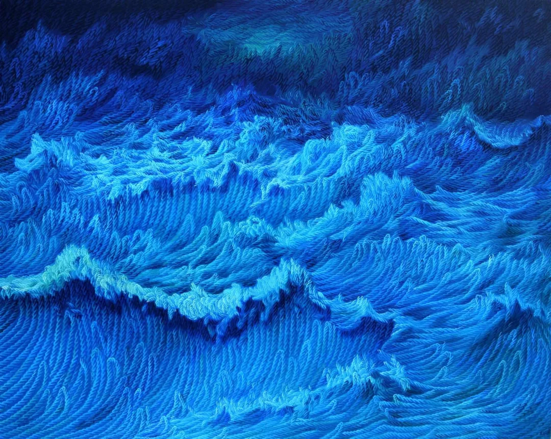 "Deli Mavi Serisi-II" eseri AHMET YEŞİL tarafından 2019 yılında 120x160 cm ölçülerinde Tuval üzeri yağlı boya tekniği ile yapılmıştır.