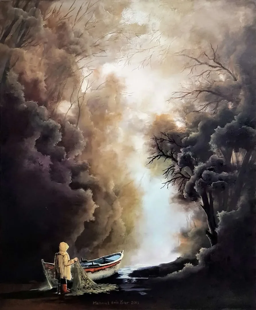 yakınlaştır "İsimsiz" eseri MEHMET EMİN ÖZER tarafından 2019 yılında 60x50 cm ölçülerinde Tuval üzeri yağlı boya tekniği ile yapılmıştır.