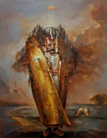 "Aba" eseri ADEM BAŞPINAR tarafından 2019 yılında 80x60 cm ölçülerinde Tuval üzeri yağlı boya tekniği ile yapılmıştır.