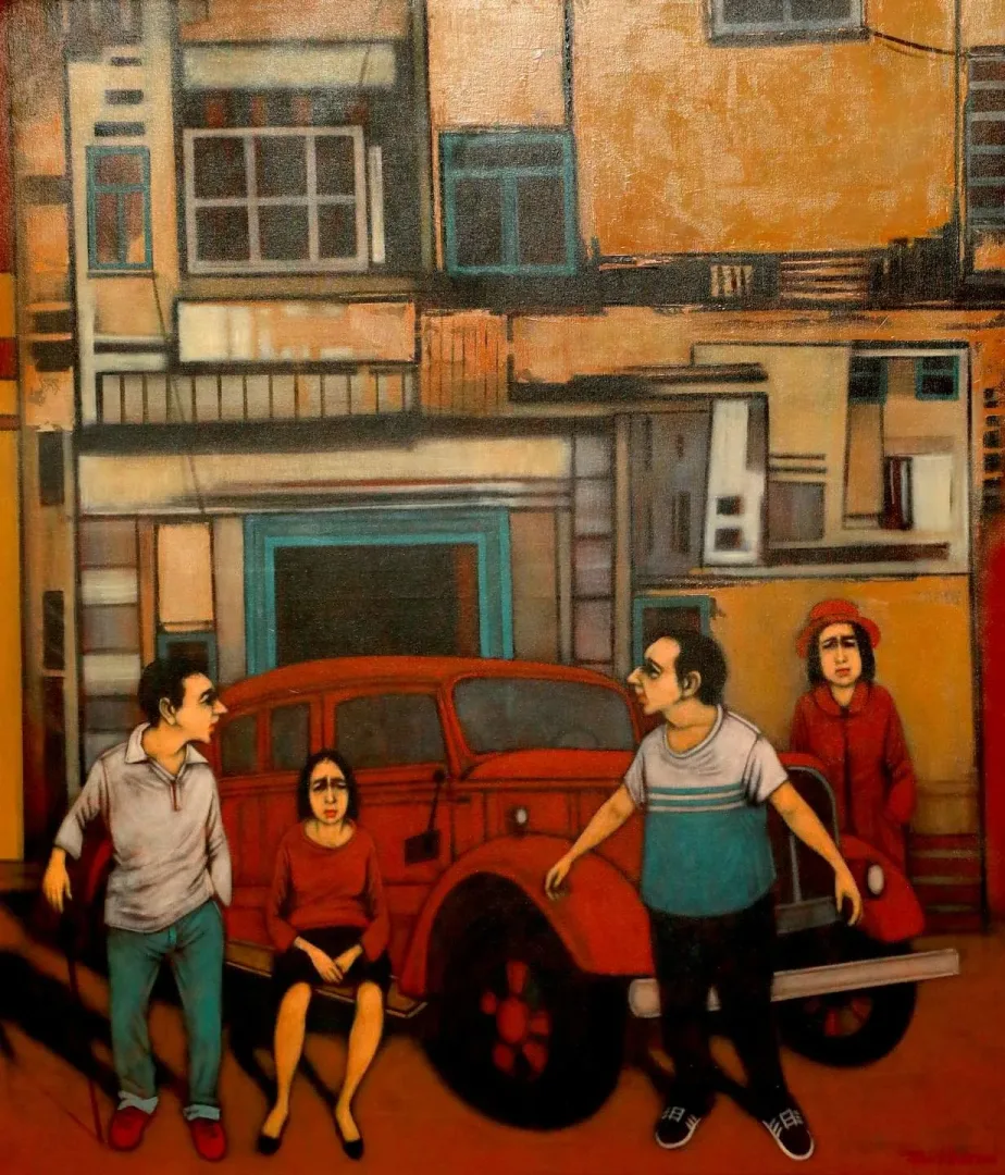 "İsimsiz" eseri ORHAN UMUT tarafından 2019 yılında 150x130 cm ölçülerinde Tuval üzeri akrilik boya tekniği ile yapılmıştır.