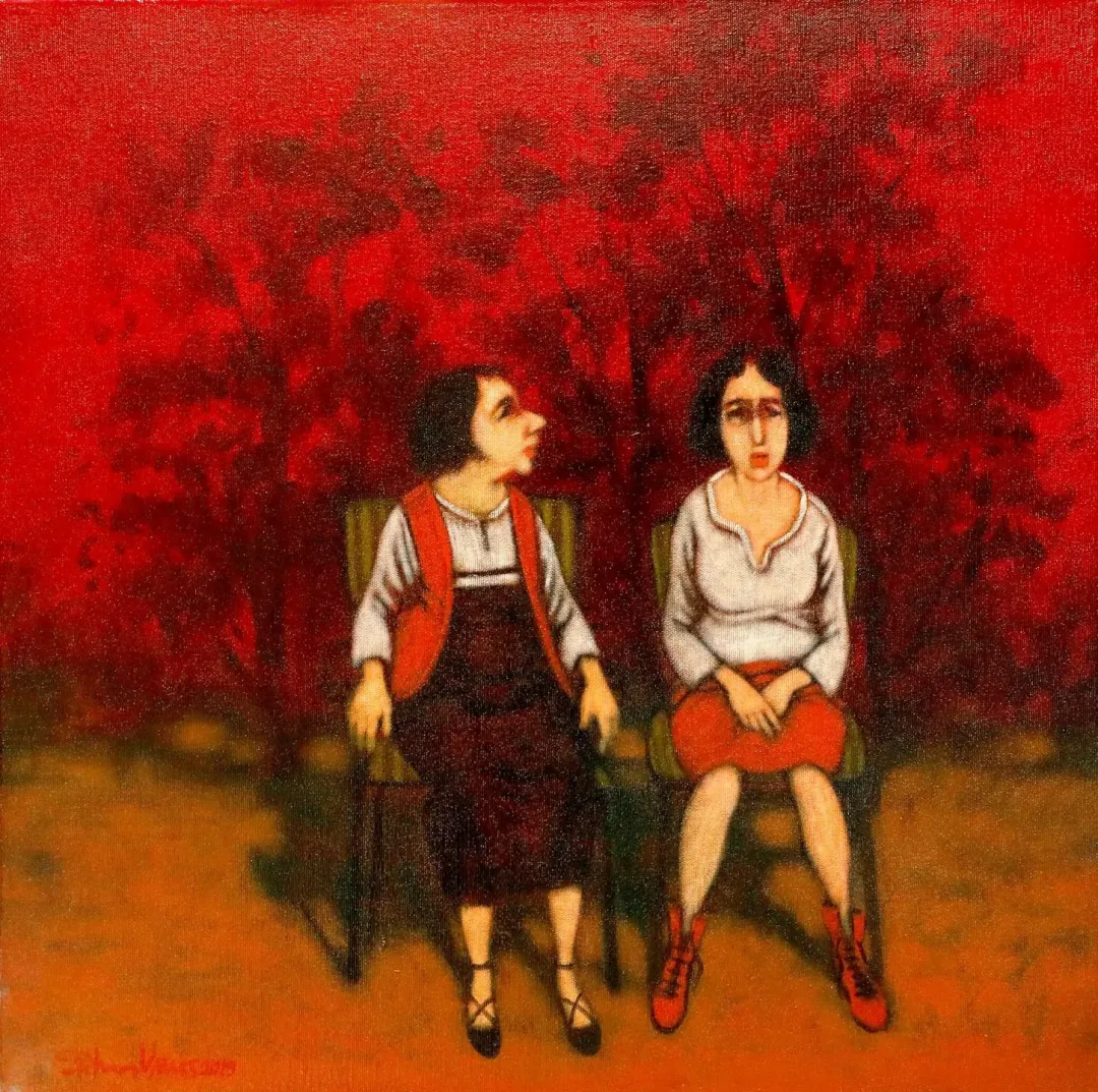 "İsimsiz" eseri ORHAN UMUT tarafından 2019 yılında 60x60 cm ölçülerinde Tuval üzeri akrilik boya tekniği ile yapılmıştır.