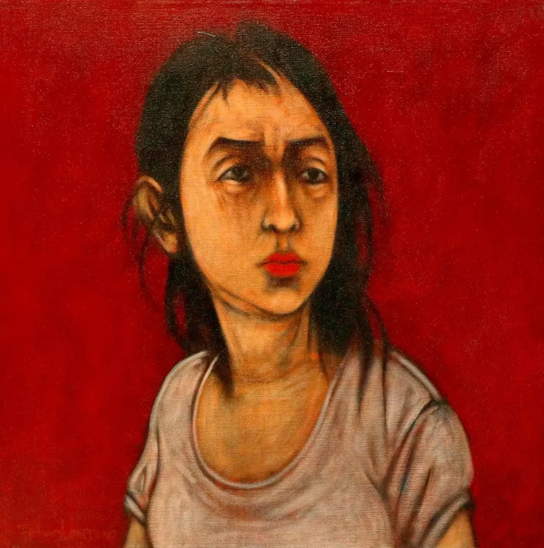 yakınlaştır "Portre" eseri ORHAN UMUT tarafından 2019 yılında 60x60 cm ölçülerinde Tuval üzeri akrilik boya tekniği ile yapılmıştır.