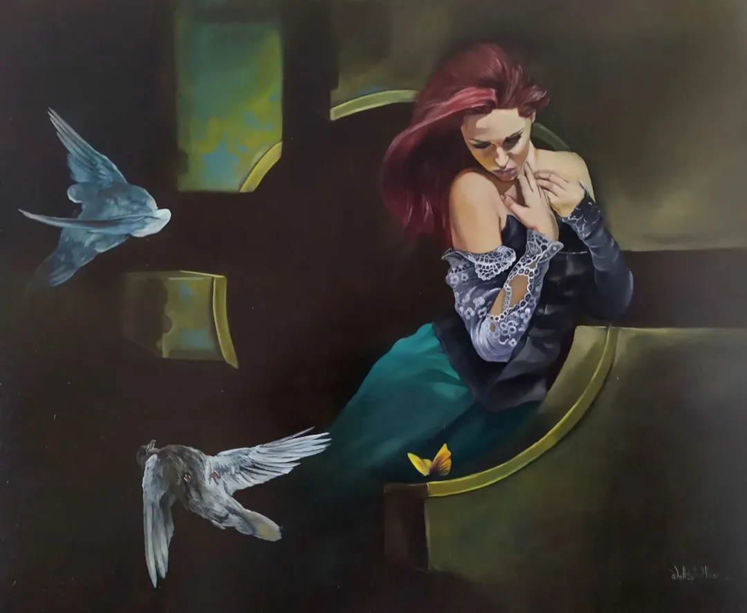 "İsimsiz" eseri AĞIT UĞUR ULUDAĞ tarafından 2019 yılında 100x120 cm ölçülerinde Tuval üzeri yağlı boya tekniği ile yapılmıştır.
