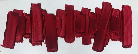 "Pentür IV" eseri AYFER KEÇECİ tarafından 2018 yılında 23x58 cm ölçülerinde Tuval üzeri yağlı boya tekniği ile yapılmıştır.