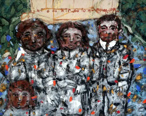 AYHAN TAŞKIRAN — “İki oda bir salon (Çift taraflı)”, 2017 "İki oda bir salon (Çift taraflı)" eseri AYHAN TAŞKIRAN tarafından 2017 yılında 82x100 cm ölçülerinde Tuval üzeri akrilik boya tekniği ile yapılmıştır.