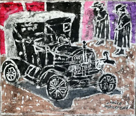 AYHAN TAŞKIRAN — “Müze”, 2017 "Müze" eseri AYHAN TAŞKIRAN tarafından 2017 yılında 60x70 cm ölçülerinde Tuval üzeri akrilik boya tekniği ile yapılmıştır.