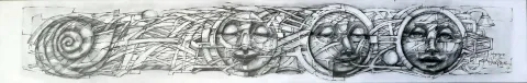 AYHAN TAŞKIRAN — “Salyangoz”, 2018 "Salyangoz" eseri AYHAN TAŞKIRAN tarafından 2018 yılında 19x118 cm ölçülerinde Desen tekniği ile yapılmıştır.