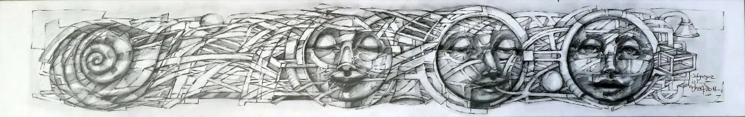 yakınlaştır "Salyangoz" eseri AYHAN TAŞKIRAN tarafından 2018 yılında 19x118 cm ölçülerinde Desen tekniği ile yapılmıştır.