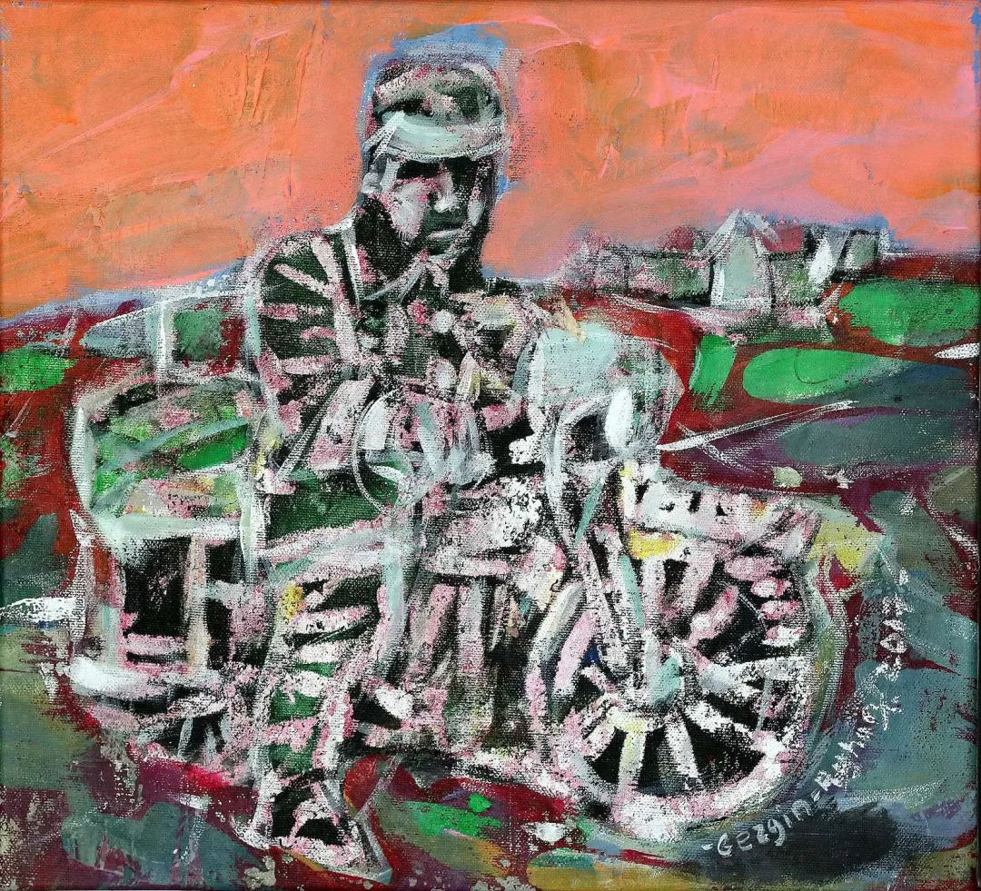 yakınlaştır "Gezgin" eseri AYHAN TAŞKIRAN tarafından 2017 yılında 33x36 cm ölçülerinde Tuval üzeri akrilik boya tekniği ile yapılmıştır.