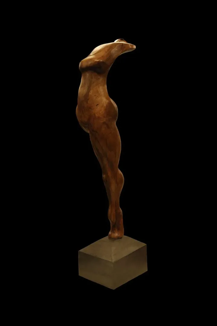 AZİMET KARAMAN — “İsimsiz” "İsimsiz" eseri AZİMET KARAMAN tarafından 45x11x10 cm ölçülerinde Ceviz yontu tekniği ile yapılmıştır.
