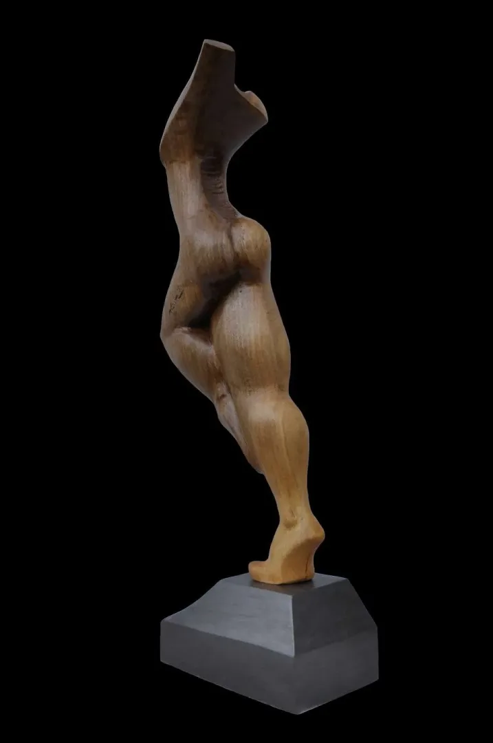 AZİMET KARAMAN — “İsimsiz” "İsimsiz" eseri AZİMET KARAMAN tarafından 56x20x10 cm ölçülerinde Ceviz yontu tekniği ile yapılmıştır.