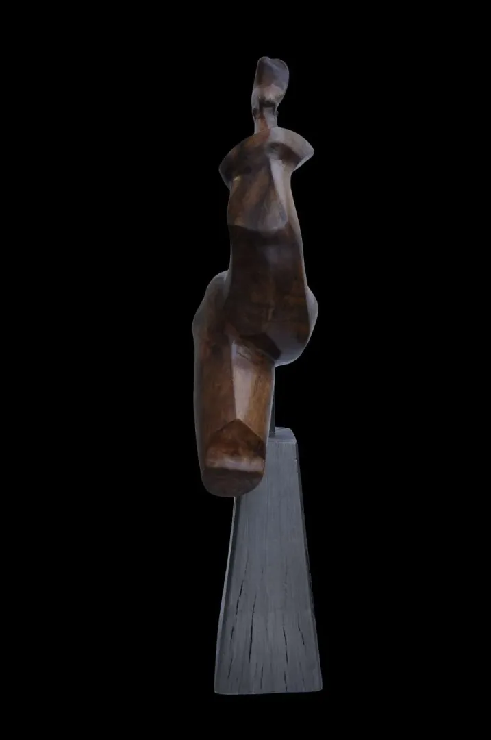 AZİMET KARAMAN — “İsimsiz” "İsimsiz" eseri AZİMET KARAMAN tarafından 57x33x10 cm ölçülerinde Ceviz yontu tekniği ile yapılmıştır.