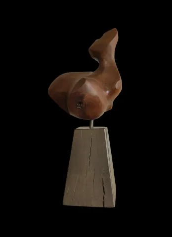"İsimsiz" eseri AZİMET KARAMAN tarafından 46x20x16 cm ölçülerinde Ceviz yontu tekniği ile yapılmıştır.