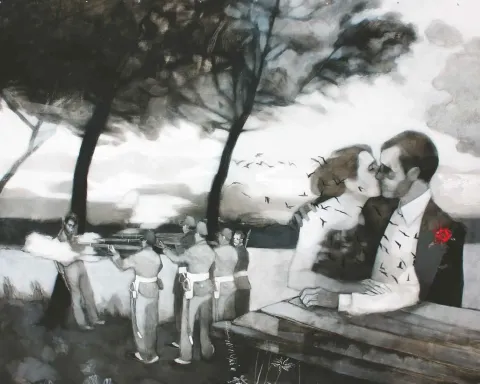 ERCAN AYÇİÇEK — “Hoşçakal Maximiliano”, 2018 "Hoşçakal Maximiliano" eseri ERCAN AYÇİÇEK tarafından 2018 yılında 120x150 cm ölçülerinde Tuval üzeri akrilik boya tekniği ile yapılmıştır.