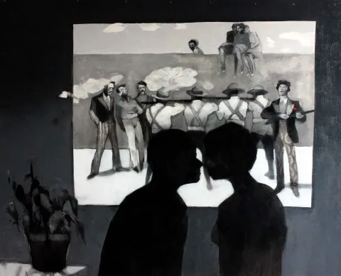 "Elveda Maximiliano" eseri ERCAN AYÇİÇEK tarafından 2018 yılında 120x150 cm ölçülerinde Tuval üzeri akrilik boya tekniği ile yapılmıştır.