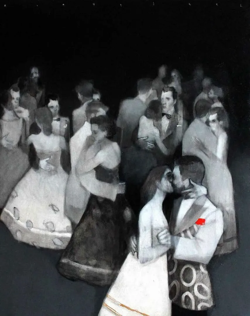 "Öpücük" eseri ERCAN AYÇİÇEK tarafından 2018 yılında 100x80 cm ölçülerinde Tuval üzeri akrilik boya tekniği ile yapılmıştır.