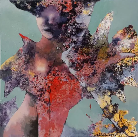 Bu eser EROL PELİOĞLU tarafından 2019 yılında 60x60 cm ölçülerinde Tuval üzeri yağlı boya tekniği ile yapılmıştır.