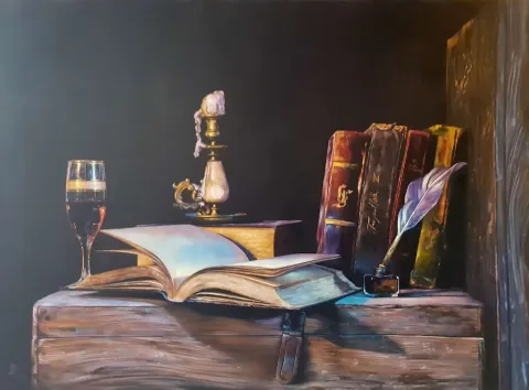 Bu eser HÜSEYİN FEYZULLAH tarafından 2018 yılında 90x120 cm ölçülerinde Tuval üzeri yağlı boya tekniği ile yapılmıştır.