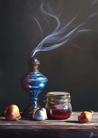HÜSEYİN FEYZULLAH — 2018 Bu eser HÜSEYİN FEYZULLAH tarafından 2018 yılında 105x75 cm ölçülerinde Tuval üzeri yağlı boya tekniği ile yapılmıştır.