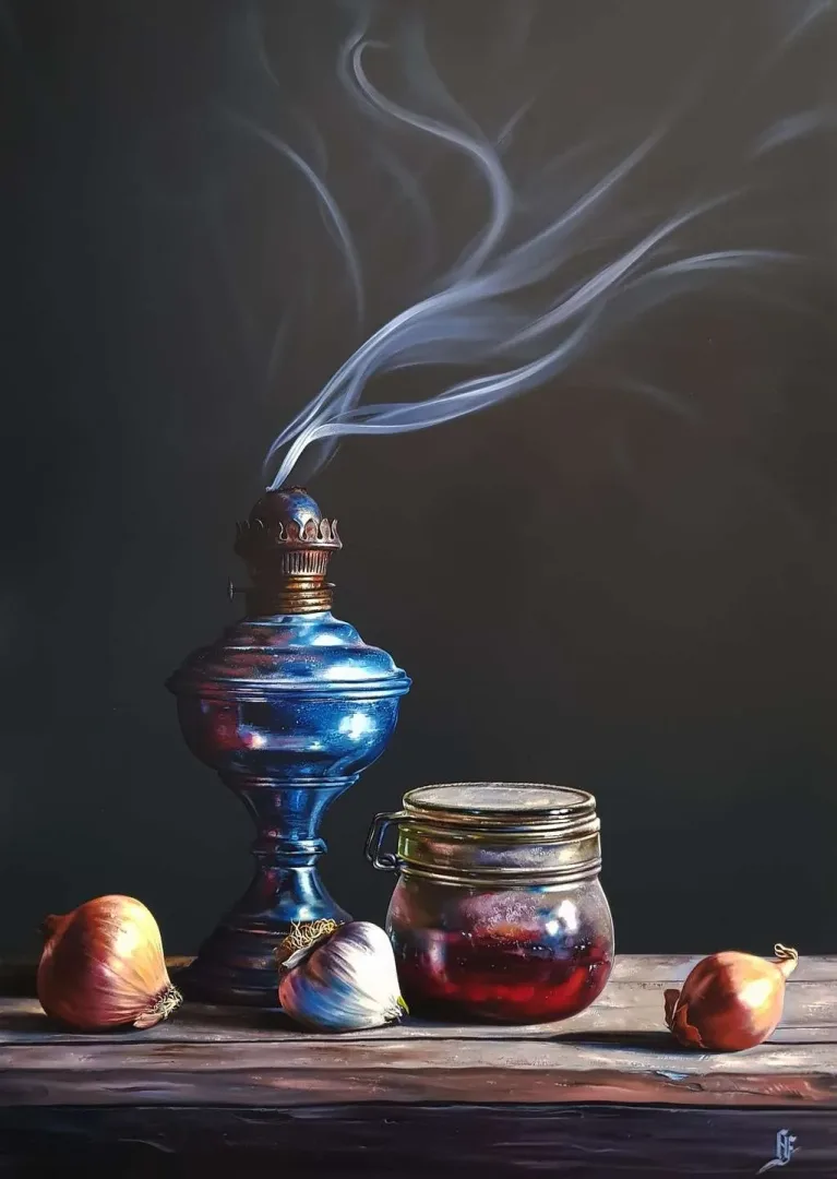HÜSEYİN FEYZULLAH — 2018 Bu eser HÜSEYİN FEYZULLAH tarafından 2018 yılında 105x75 cm ölçülerinde Tuval üzeri yağlı boya tekniği ile yapılmıştır.