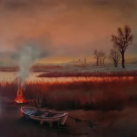 MEHMET EMİN ÖZER — 2019 Bu eser MEHMET EMİN ÖZER tarafından 2019 yılında 60x60 cm ölçülerinde Tuval üzeri yağlı boya tekniği ile yapılmıştır.