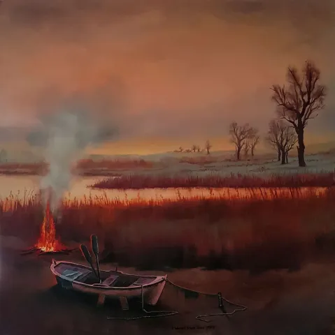 Bu eser MEHMET EMİN ÖZER tarafından 2019 yılında 60x60 cm ölçülerinde Tuval üzeri yağlı boya tekniği ile yapılmıştır.