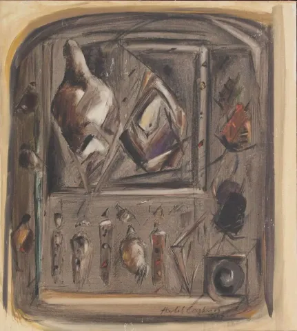 HALİL COŞKUN — 2005 Bu eser HALİL COŞKUN tarafından 2005 yılında 50x45 cm ölçülerinde Duralit üzeri yağlı boya tekniği ile yapılmıştır.