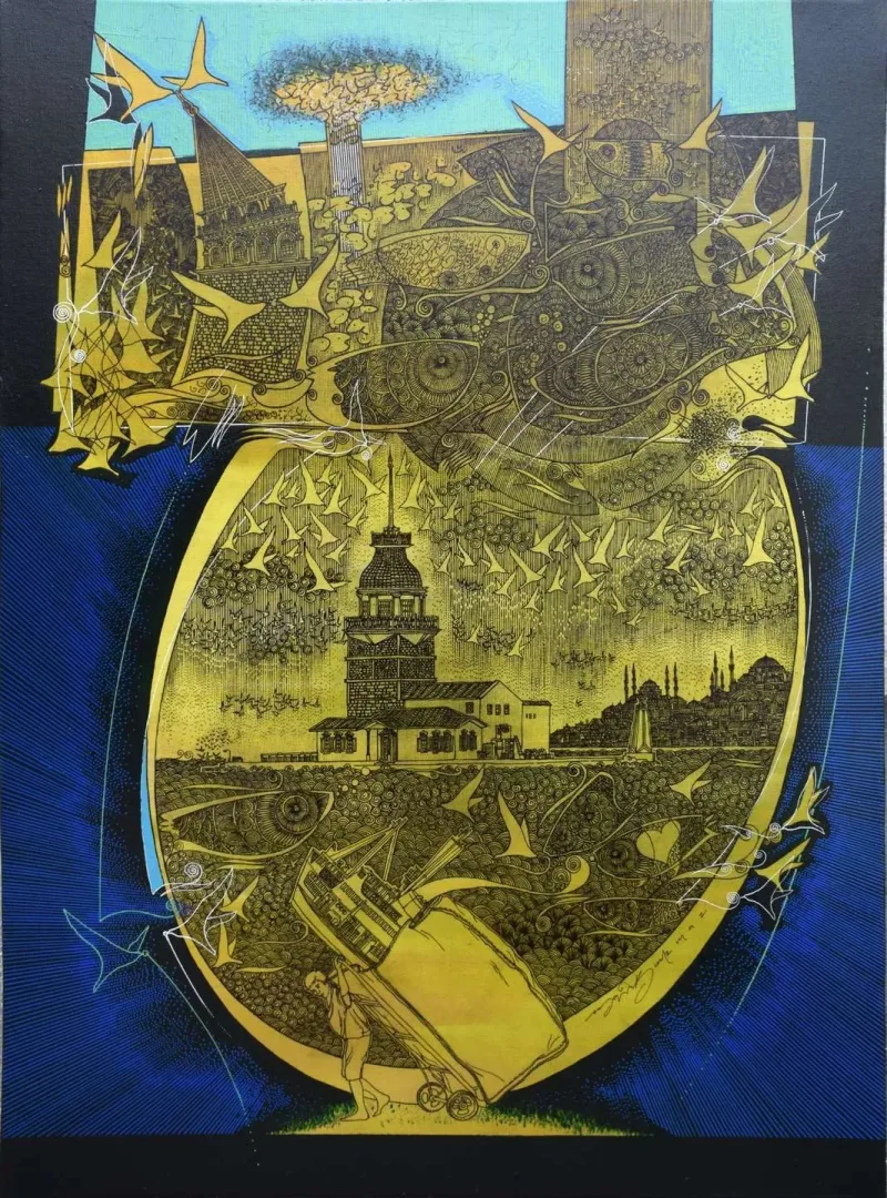 ENGİN KORKMAZ — 2019 Bu eser ENGİN KORKMAZ tarafından 2019 yılında 80x60 cm ölçülerinde Tuval üzeri akrilik boya tekniği ile yapılmıştır.